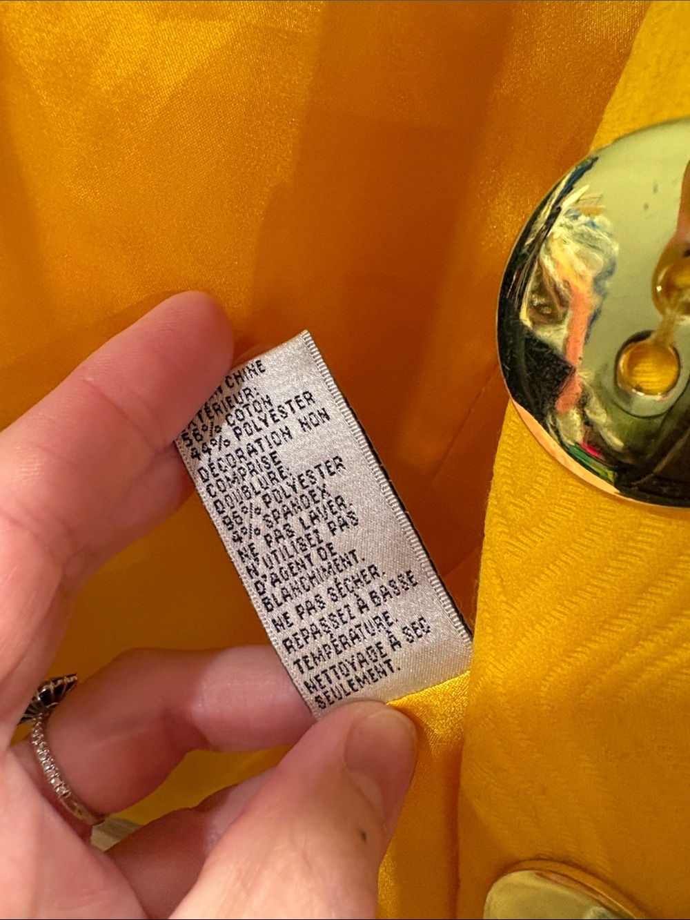 Yellow Textured Button Jacket - Picture 3 of 8